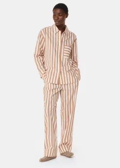 Ivory Cotton Stripe Pyjama Shirt