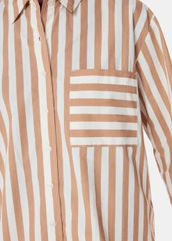 Ivory Cotton Stripe Pyjama Shirt