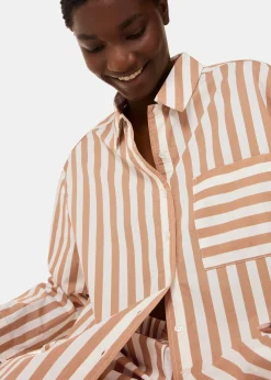 Ivory Cotton Stripe Pyjama Shirt
