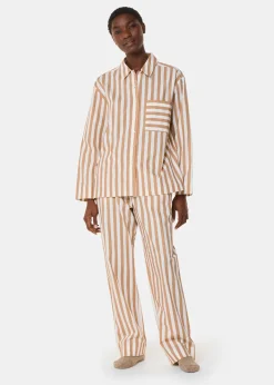 Ivory Cotton Stripe Pyjama Bottom