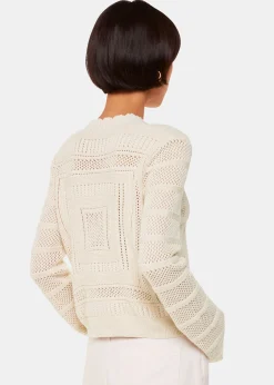 Ivory Crochet Detail Knit