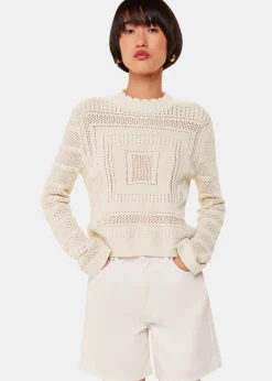 Ivory Crochet Detail Knit