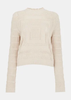 Ivory Crochet Detail Knit