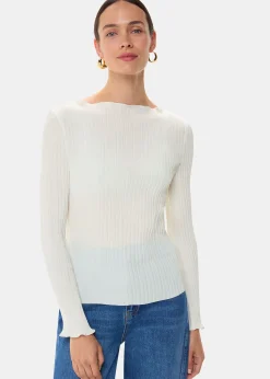 Ivory Elsa Plisse Top