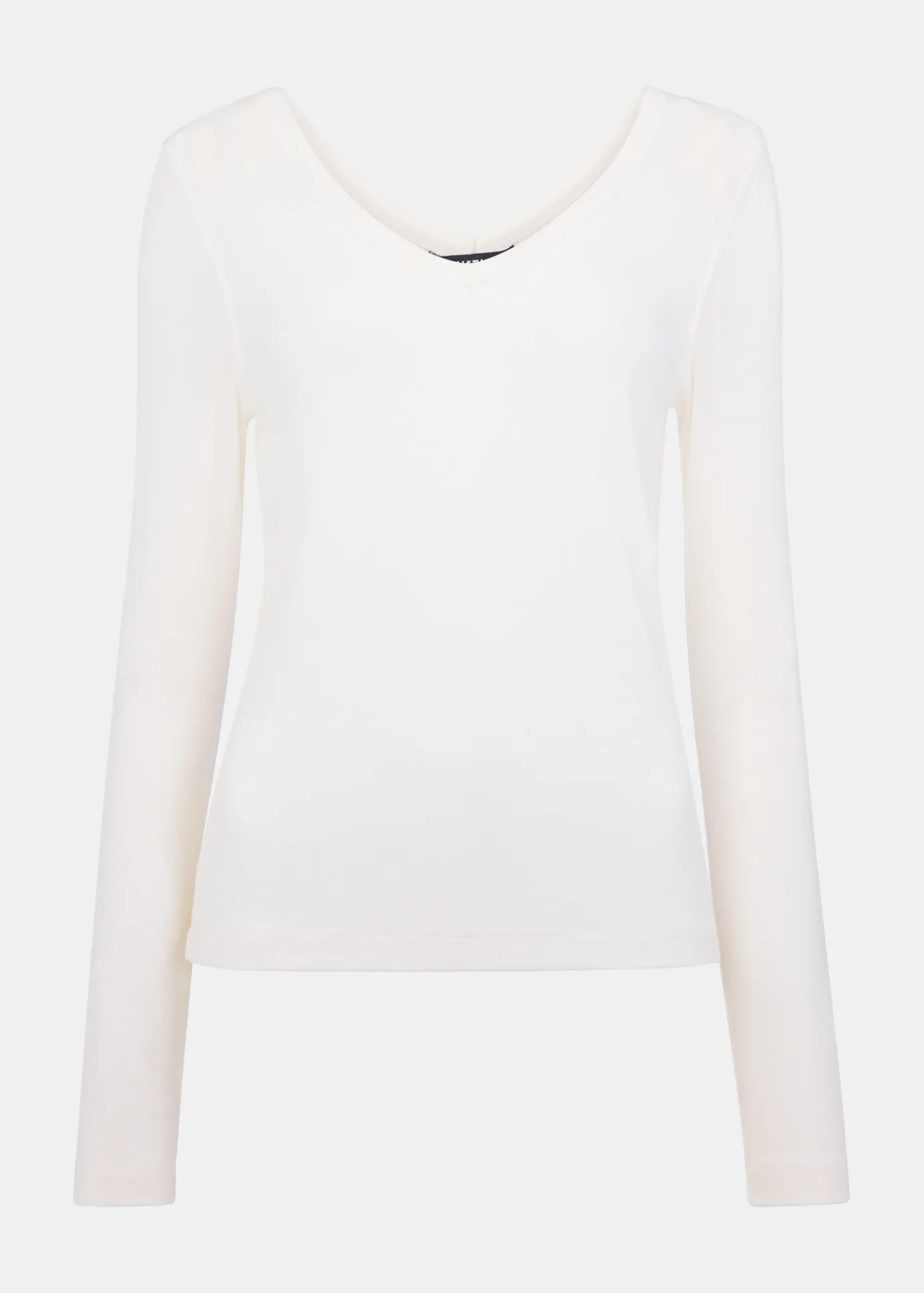 Ivory Essential Ribbed V Neck
