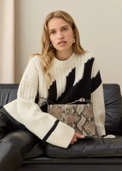 Ivory Graphic Intarsia Wool Knit
