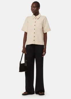 Ivory Jade Short Sleeve Denim Shirt