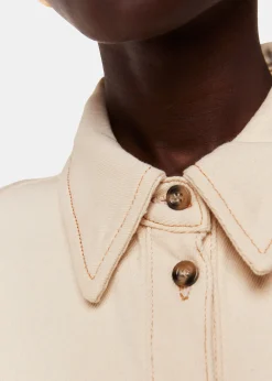 Ivory Jade Short Sleeve Denim Shirt