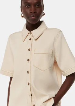 Ivory Jade Short Sleeve Denim Shirt