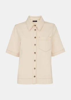 Ivory Jade Short Sleeve Denim Shirt