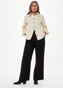 Ivory Kelly Slim Leather Shirt