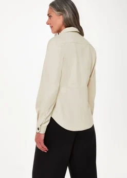 Ivory Kelly Slim Leather Shirt