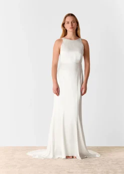 Ivory Lina Satin Wedding Dress