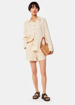 Ivory Linen Elasticated Short