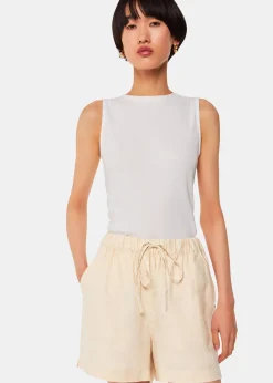 Ivory Linen Elasticated Short