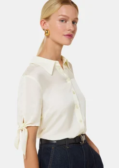 Ivory Lyla Bow Sleeve Shirt