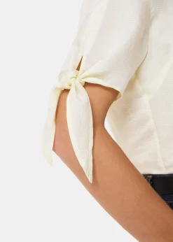 Ivory Lyla Bow Sleeve Shirt