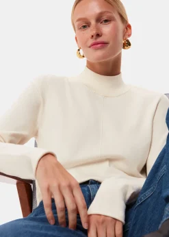 Ivory Mira Funnel Neck Knit