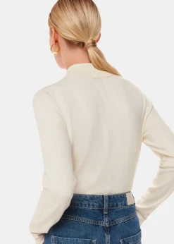 Ivory Mira Funnel Neck Knit