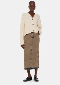 Ivory Nina Button Front Cardigan
