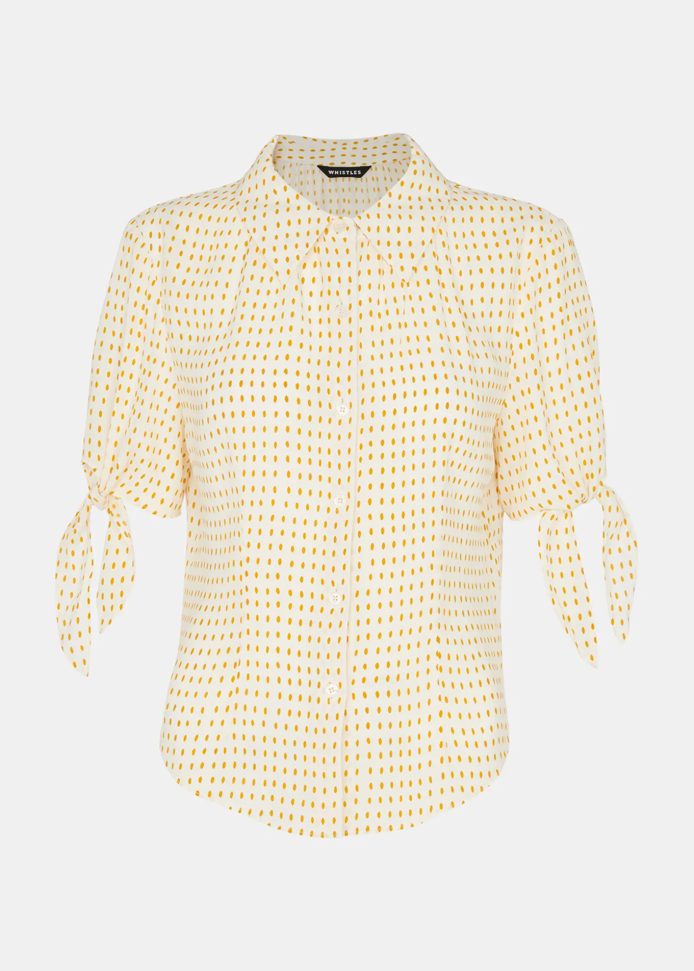 Ivory Oval Spot Tie Sleeve Shirt