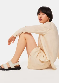 Ivory Ruben Whipstitch Velcro Sandal