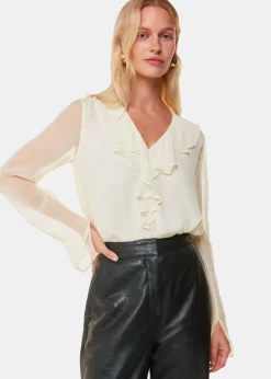 Ivory Ruffle Collar Detail Blouse