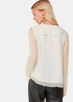 Ivory Ruffle Collar Detail Blouse