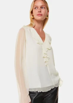 Ivory Ruffle Collar Detail Blouse