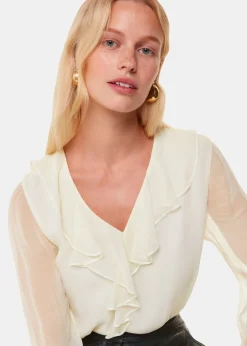 Ivory Ruffle Collar Detail Blouse