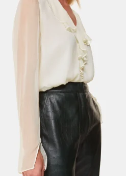 Ivory Ruffle Collar Detail Blouse