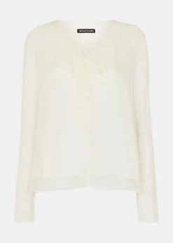 Ivory Ruffle Collar Detail Blouse