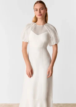 Ivory Sabrina Silk Wedding Dress