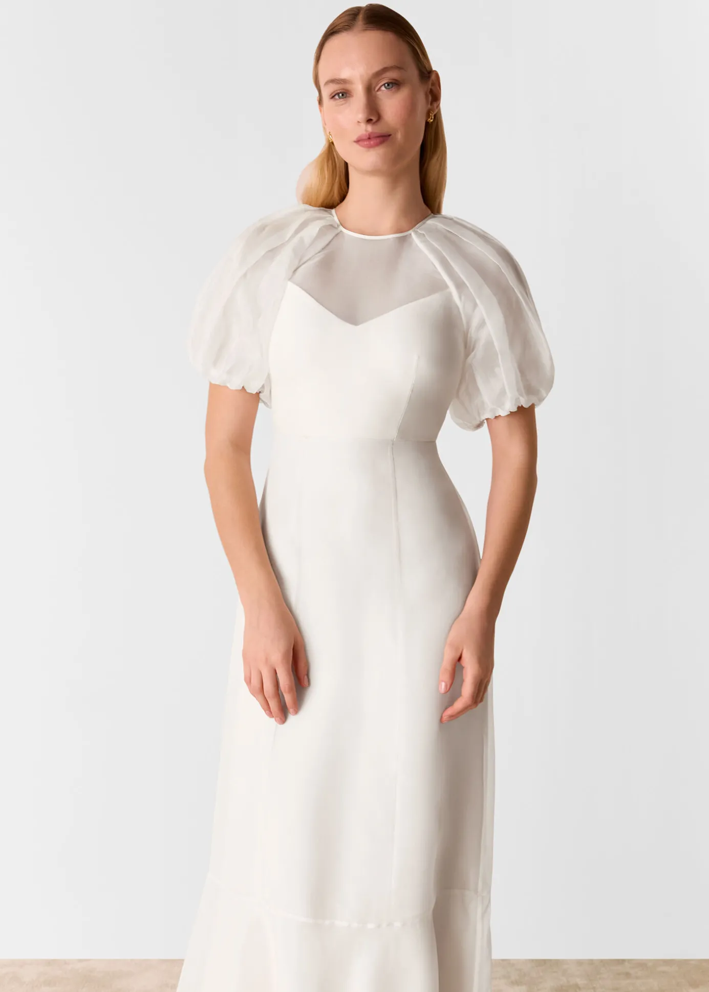 Ivory Sabrina Silk Wedding Dress