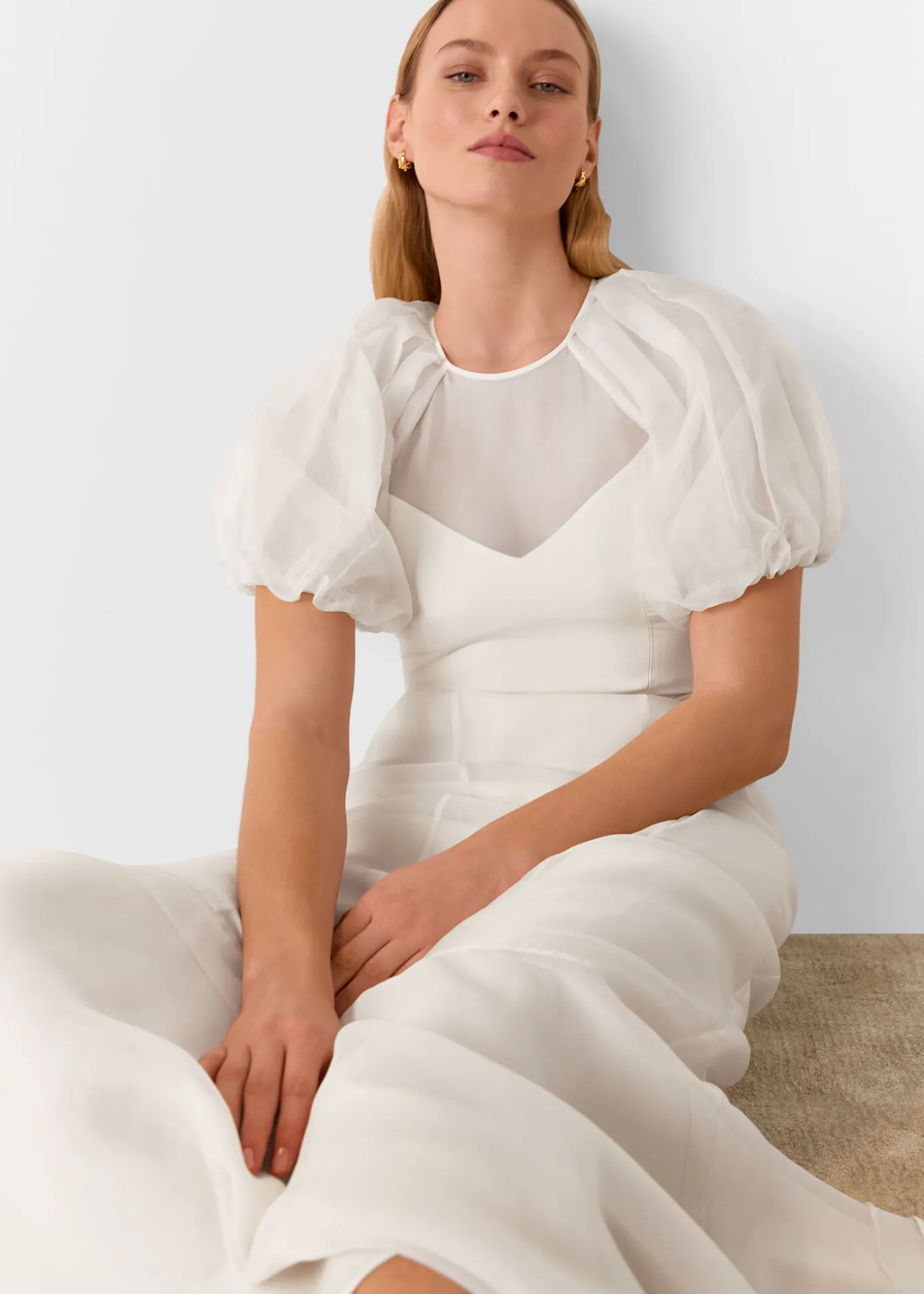 Ivory Sabrina Silk Wedding Dress