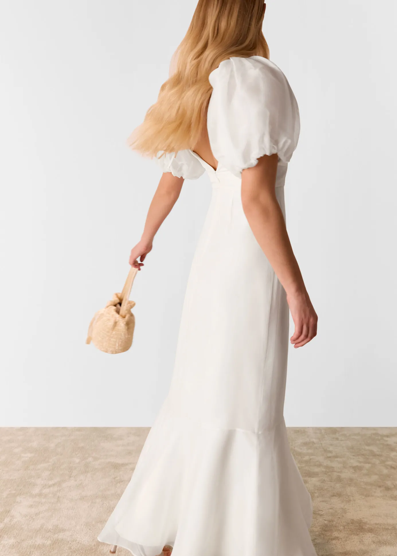 Ivory Sabrina Silk Wedding Dress