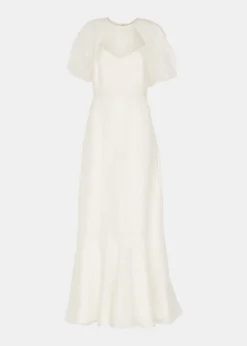 Ivory Sabrina Silk Wedding Dress