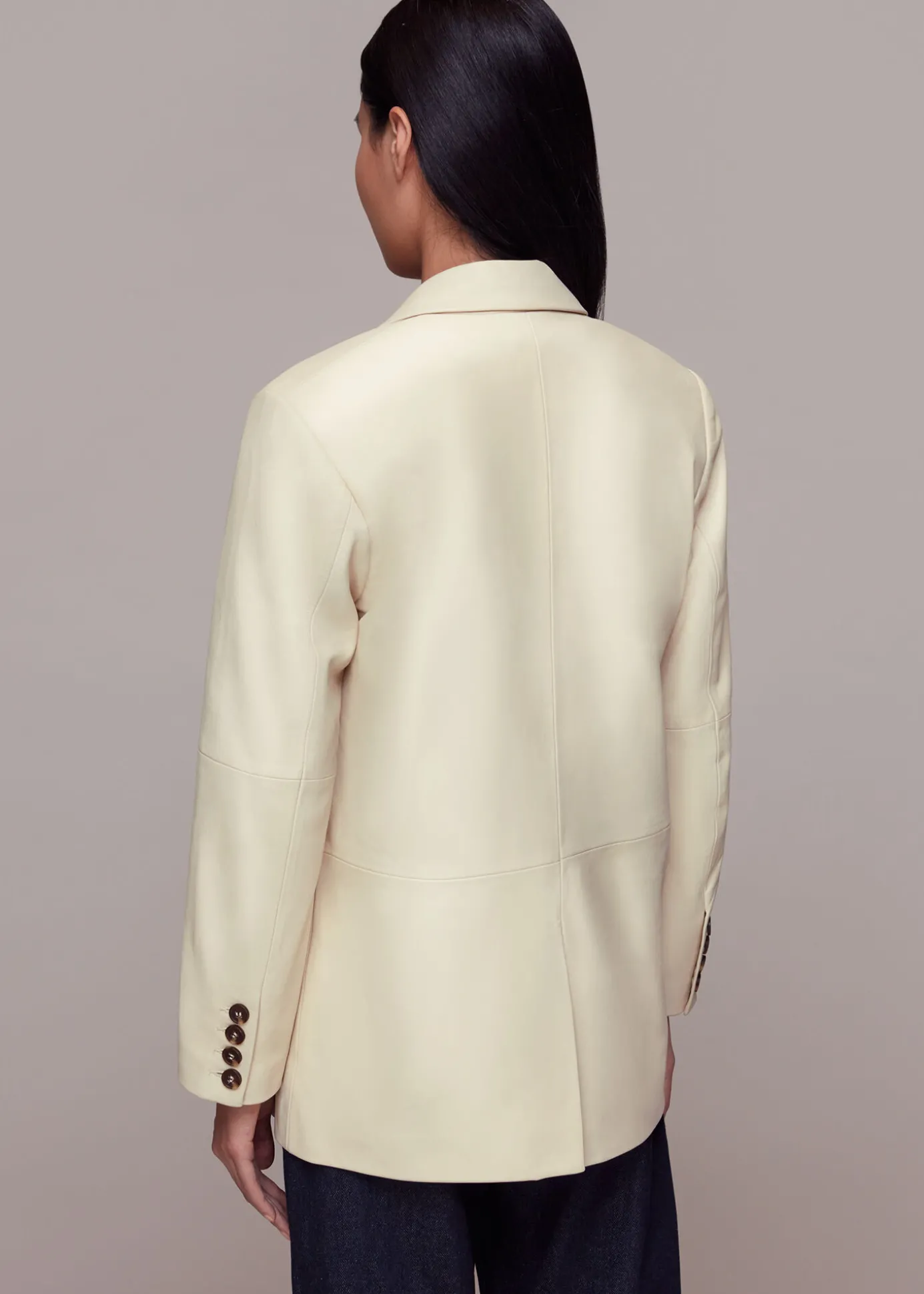 Ivory Stina Leather Blazer