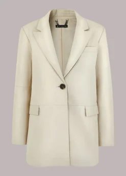 Ivory Stina Leather Blazer