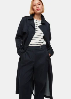 Ivory Stripe Crew Neck Pocket Top