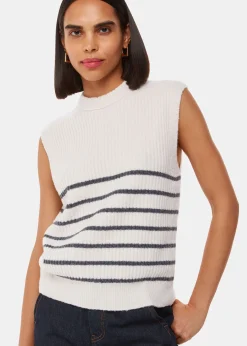 Ivory Stripe Textured Tank