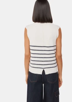 Ivory Stripe Textured Tank
