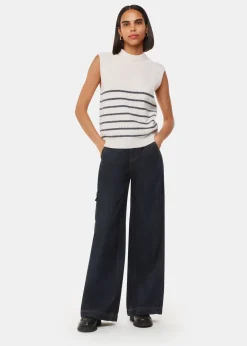 Ivory Stripe Textured Tank