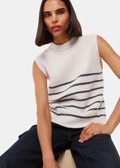 Ivory Stripe Textured Tank