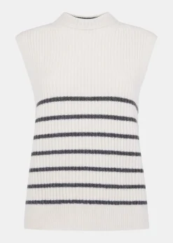 Ivory Stripe Textured Tank