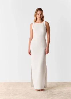 Ivory Tie Back Maxi Dress