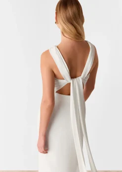 Ivory Tie Back Maxi Dress