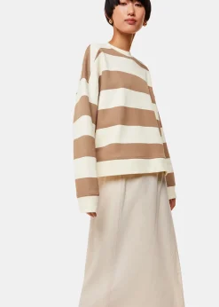 Ivory Wide Stripe Sweat