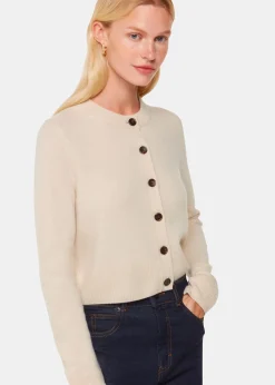 Ivory Wool Cropped Cardigan