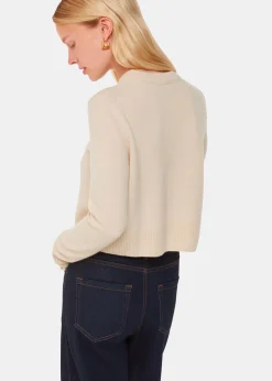 Ivory Wool Cropped Cardigan